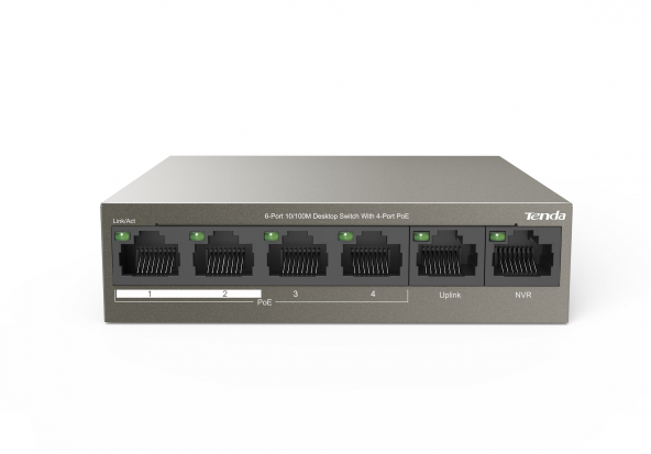 TENDA TEF1106P-4-63W 6PORT 10/100 YÖNETİLEMEZ POE SWITCH ürün görseli 1