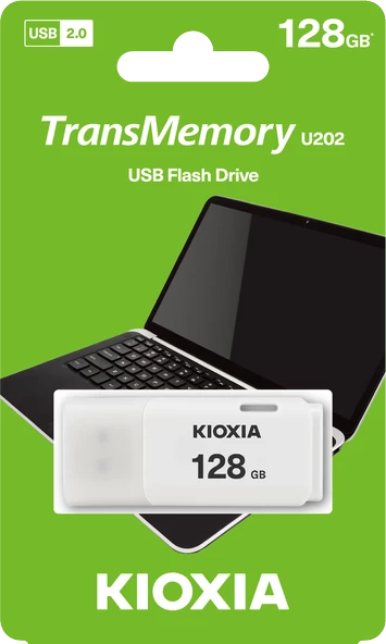 128GB KIOXIA USB2.0 BEYAZ USB BELLEK LU202W128GG4 ürün görseli 1