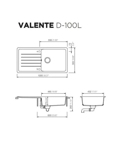 Evye Valente D-100L Beyaz Granit - Resim 2