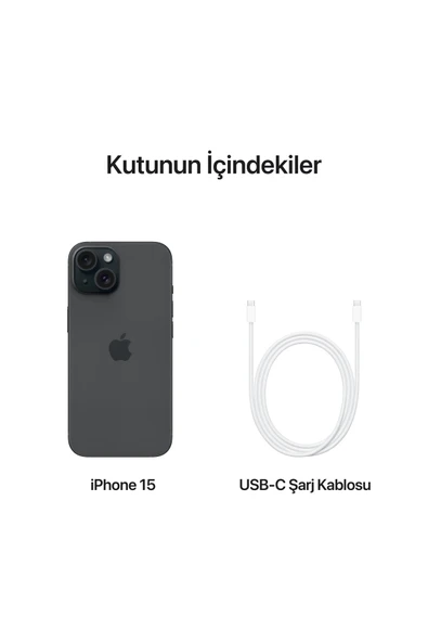 PTTAVM: Apple iPhone 15 128GB Siyah (Apple Türkiye Garantili)