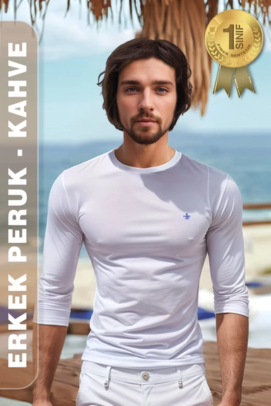 Erkek Peruk Kısa - Kahve ürün görseli 1