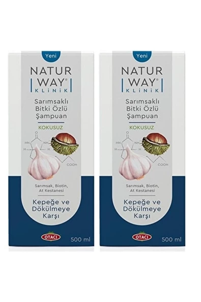 Otacı Naturway Klinik Kepek Ve Dökülme Karşıtı Sarımsaklı Şampuan 500 ml x 2 Adet ürün görseli 1