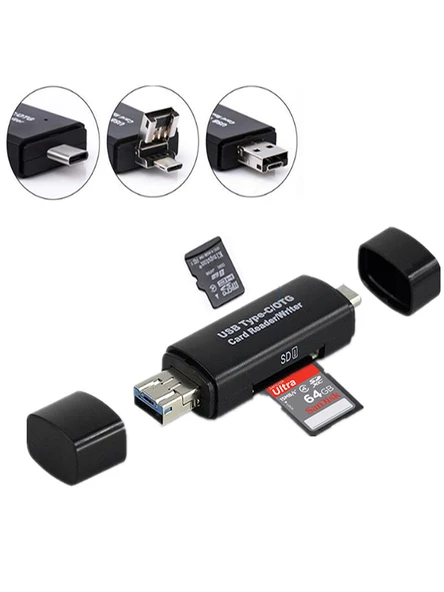 OTG Kart Okuyucu Type-c kart okuyucu çok fonksiyonlu TF cep telefonu USB-C ve USB kart okuyucu ürün görseli 1