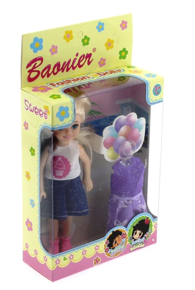 Baonier Mor Yedek Elbiseli Bebeğim - Resim 3