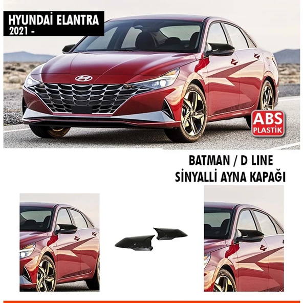 Elantra Batman Ayna Kapağı Piano Black / 2021- Sinyalli ürün görseli 1