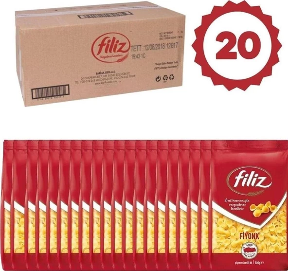 Filiz Fiyonk Makarna 500gr 1koli x20 adet ürün görseli 1