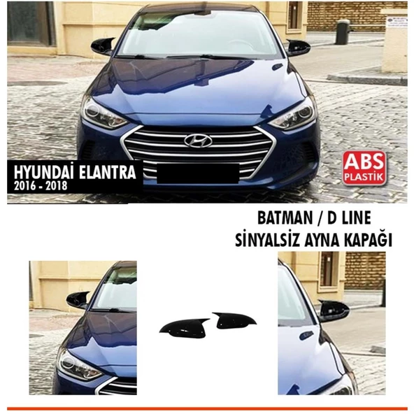 Elantra Sinyalsiz Batman Ayna Kapağı Piano Black / 2016 - 2018 ürün görseli 1