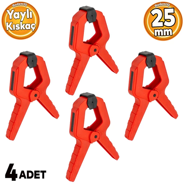 Yaylı Kıskaç Mandal El Tip İşkence Kırmızı Klips Hobi 25 mm 1 inç 4 ADET ürün görseli 1
