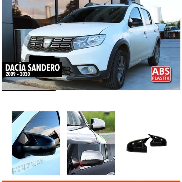 Sandero Batman Ayna Kapağı Piano Black / 2009 - 2020 ürün görseli 1