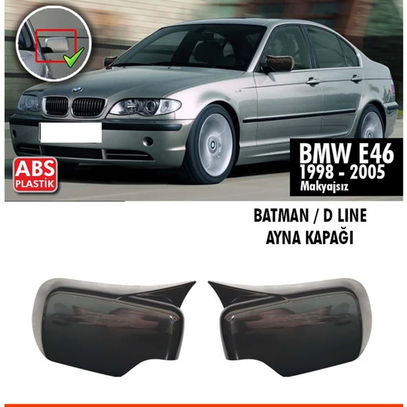 E46 Batman Ayna Kapağı Piano Black / 1998 - 2005 ürün görseli 1