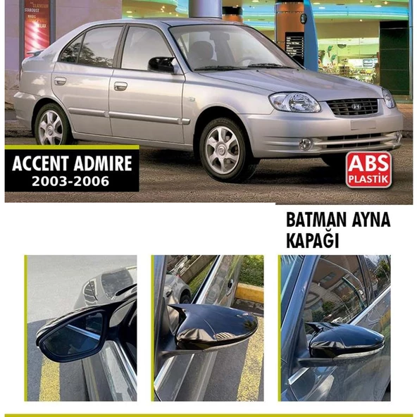 Accent Admire Batman Ayna Kapağı Piano Black / 2003 - 2006 ürün görseli 1