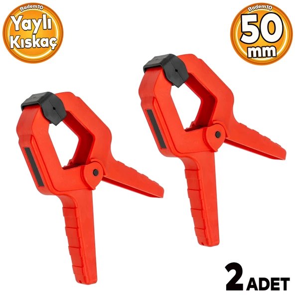 Yaylı Kıskaç Mandal El Tip İşkence Kırmızı Klips Hobi 50 mm 2 inç 2 ADET ürün görseli 1