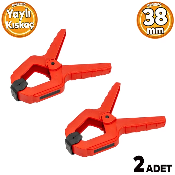 Yaylı Kıskaç Mandal El Tip İşkence Kırmızı Klips Hobi 38 mm 2 ADET ürün görseli 1