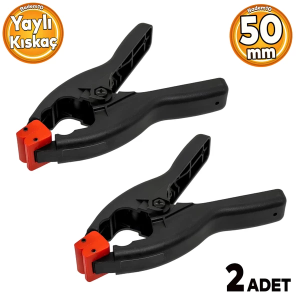 Yaylı Kıskaç Mandal Pro El Tip İşkence Siyah Klips Hobi 50 mm 2 inç 2 ADET ürün görseli 1