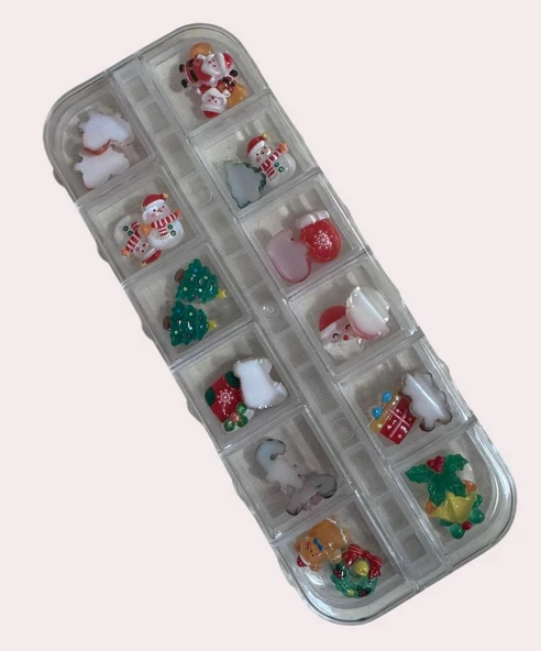 Fontenay 12 Farklı Çeşit 3D Tırnak Süsleri Tırnak Charm Nail Charms Yeni Christmas Özel Süsleri 2 ürün görseli 1