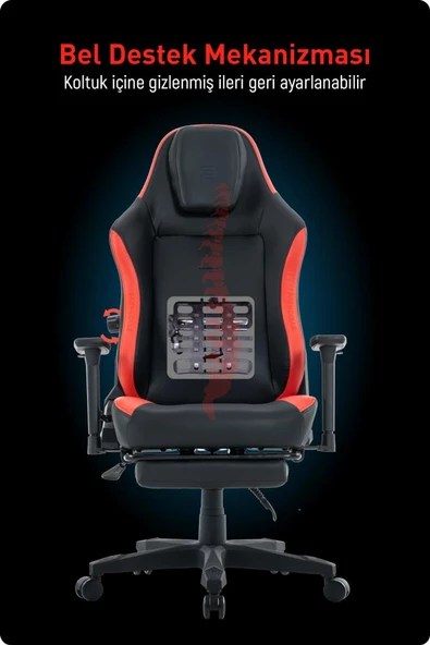 Fashcolle Globe Pro Black-Red Oyuncu Koltuğu - Resim 6