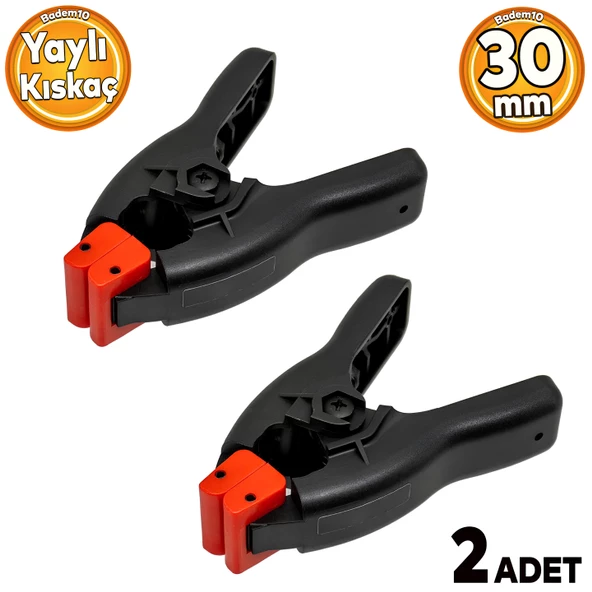 Yaylı Kıskaç Mandal Pro El Tip İşkence Siyah Klips Hobi 30 mm 2 ADET ürün görseli 1