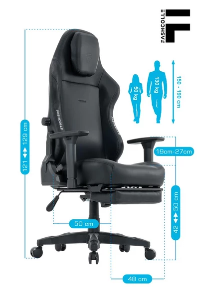 Fashcolle Globe Pro Black Oyuncu Koltuğu - Resim 5