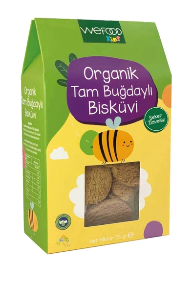 ( 1 ADET ) Wefood Kids Organik Tam Buğdaylı Bisküvi 55 gr ürün görseli 1