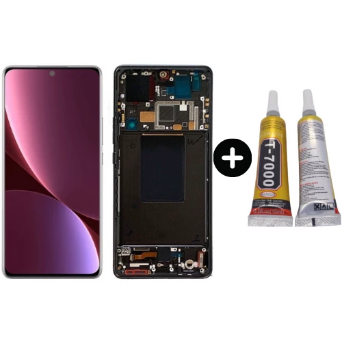 Xiaomi Mi 12 Pro Uyumlu Çıtalı HK Lcd Ekran Dokunmatik + B7000 ürün görseli 1