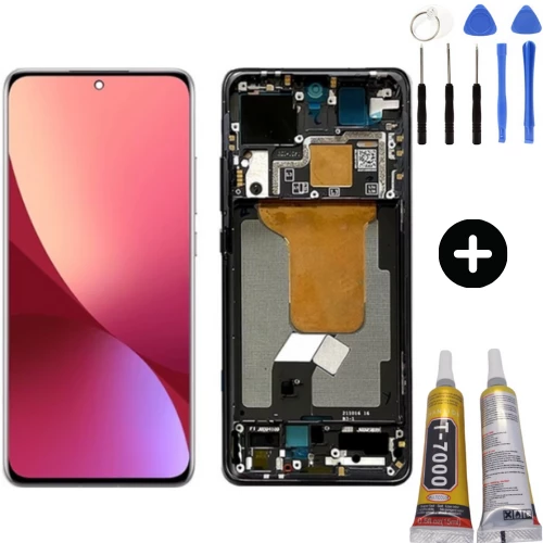 Xiaomi Mi 12 Uyumlu Çıtalı OLED Lcd Ekran Dokunmatik Siyah + Montaj Seti ürün görseli 1