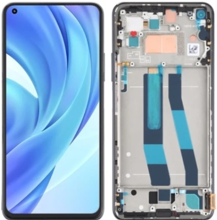 Xiaomi Mi 11 Lite Uyumlu Çıtalı A Kalite Lcd Ekran Dokunmatik Siyah ürün görseli 1