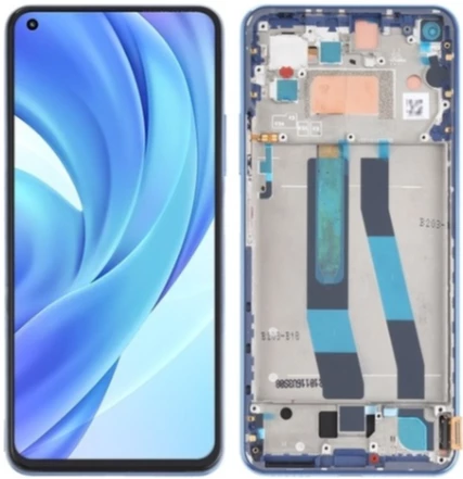 Xiaomi Mi 11 Lite Uyumlu Çıtalı HK Lcd Ekran Dokunmatik Mavi ürün görseli 1