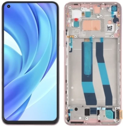 Xiaomi Mi 11 Lite Uyumlu Çıtalı A Kalite Lcd Ekran Dokunmatik Gold ürün görseli 1