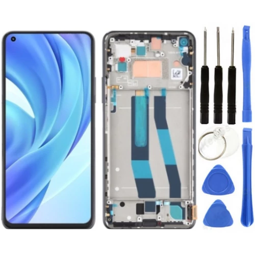Xiaomi Mi 11 Lite Uyumlu Çıtalı Lcd Ekran Dokunmatik Siyah + Tamir Seti ürün görseli 1