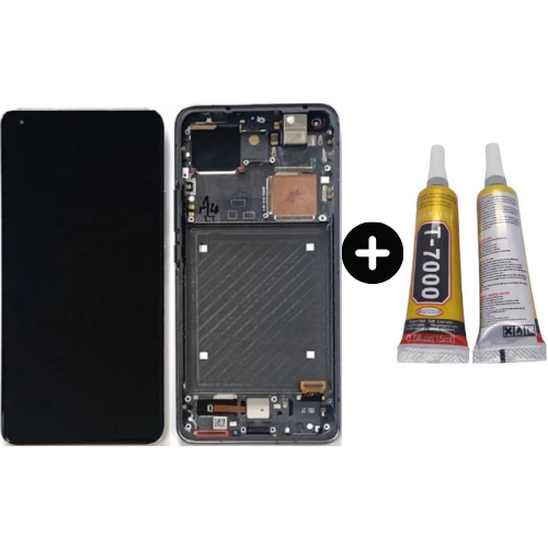 Xiaomi Mi 11 Ultra Uyumlu Çıtalı HK Lcd Ekran Dokunmatik Siyah + B7000 ürün görseli 1