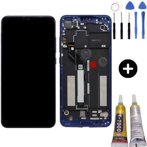 Xiaomi Mi 8 Lite Uyumlu Çıtalı Servis Lcd Ekran Dokunmatik Mavi + Montaj Seti ürün görseli 1