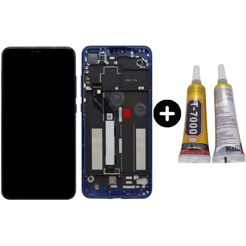 Xiaomi Mi 8 Lite Uyumlu Çıtalı Lcd Ekran Dokunmatik Mavi + B7000 ürün görseli 1