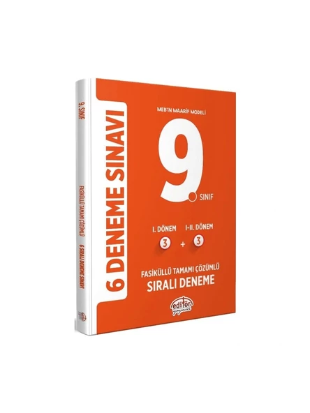 9. Sınıf (3+3) Fasiküllü Tamamı Çözümlü 6 Deneme Sınavı Yeni ürün görseli 1