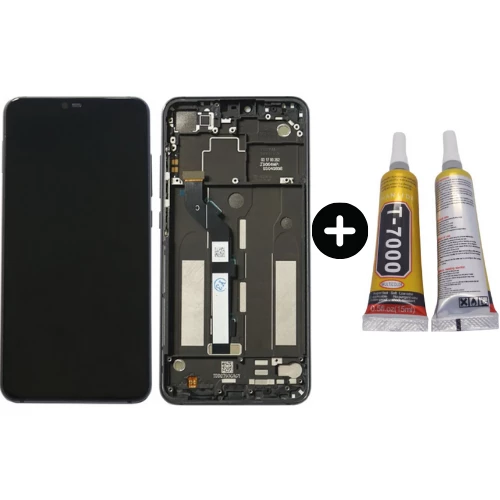 Xiaomi Mi 8 Lite Uyumlu Çıtalı Servis Lcd Ekran Dokunmatik Siyah + B7000 ürün görseli 1