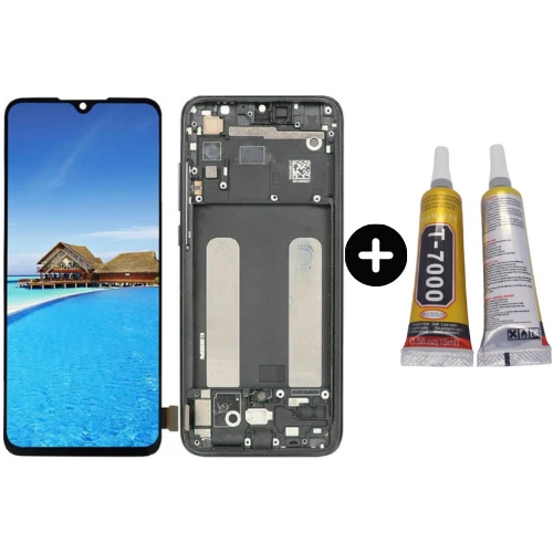 Xiaomi Mi 9 Lite Uyumlu Çıtalı HK Lcd Ekran Dokunmatik + B7000 ürün görseli 1
