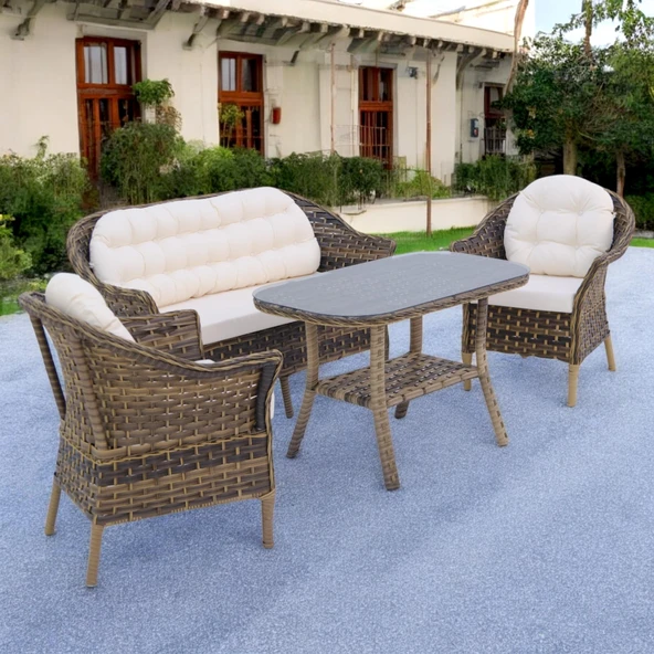 Orkide Rattan Bahçe Mobilya Takımı | 2+1+1+Masa | Rehome ürün görseli 1