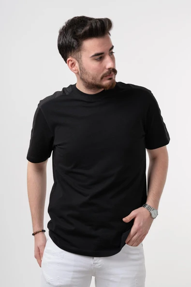 SIFIR YAKA OVERSİZE ERKEK T-SHİRT - Resim 7