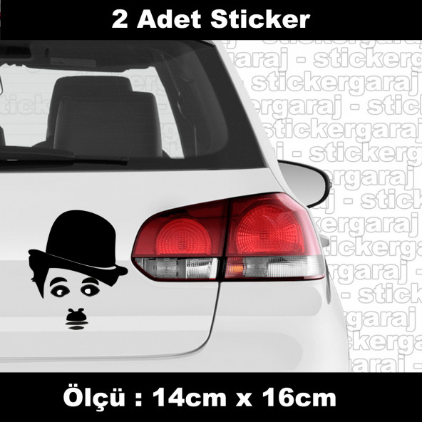 Komedi karekter charlie sticker etiket - 2 ADET araba kask motosiklet laptop tablet pc atv uyumlu sticker 2 adet ürün görseli 1