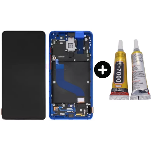 Xiaomi Mi 9T Pro Uyumlu Çıtalı Lcd Ekran Dokunmatik Mavi + B7000 ürün görseli 1