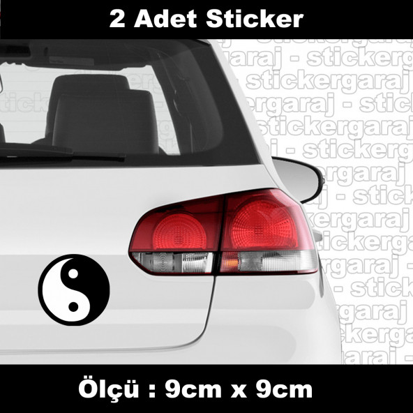 Yin Yang sembol sticker etiket - 2 ADET araba kask motosiklet laptop tablet pc atv uyumlu sticker 2 adet ürün görseli 1