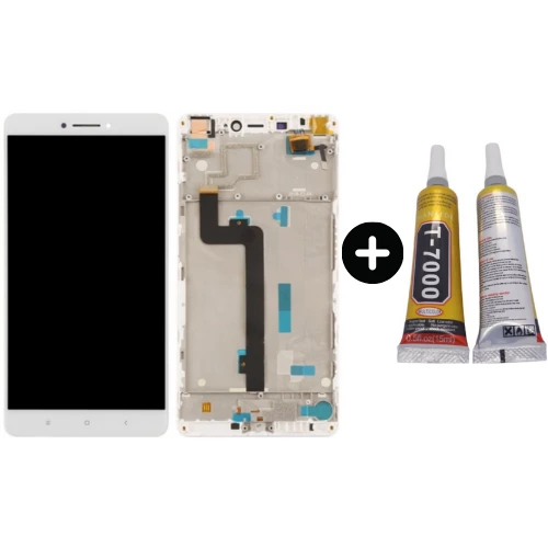 Xiaomi Mi Max Uyumlu Çıtalı OLED Lcd Ekran Dokunmatik Beyaz + B7000 ürün görseli 1