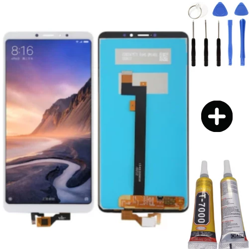 Xiaomi Mi Max 3 Uyumlu HK Lcd Ekran Dokunmatik Beyaz + Montaj Seti ürün görseli 1