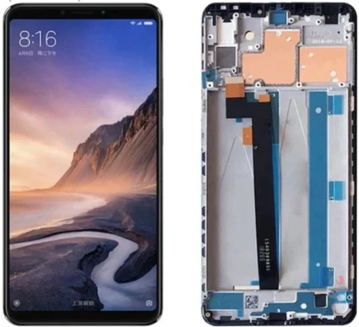 Xiaomi Mi Max 3 Uyumlu Çıtalı HK Lcd Ekran Dokunmatik Siyah ürün görseli 1