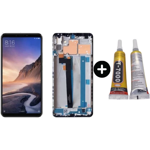 Xiaomi Mi Max 3 Uyumlu Çıtalı OLED Lcd Ekran Dokunmatik Siyah + B7000 ürün görseli 1