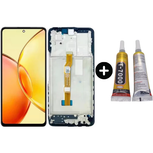 Vivo Y36 Uyumlu Çıtalı HK Lcd Ekran Dokunmatik + B7000 ürün görseli 1