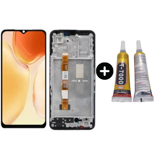 Vivo Y22s Uyumlu Çıtalı HK Lcd Ekran Dokunmatik + B7000 ürün görseli 1
