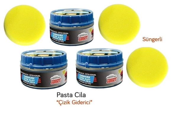 3 Adet Oto Boya Tampon Çizik Giderici Parlatıcı Pasta Cila (Süngerli) 300 Gr ürün görseli 1
