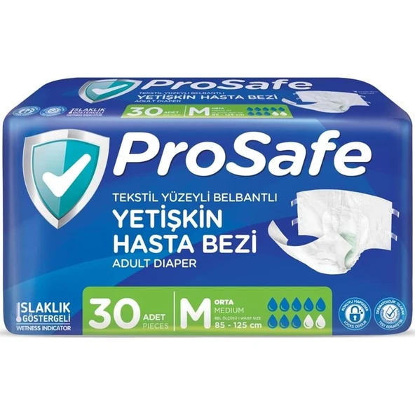 Prosafe Yetişkin Bezi Bel Bantlı Tekstil Yüzey M - Medium - Orta Boy 30 Adet Tekli Pk ürün görseli 1