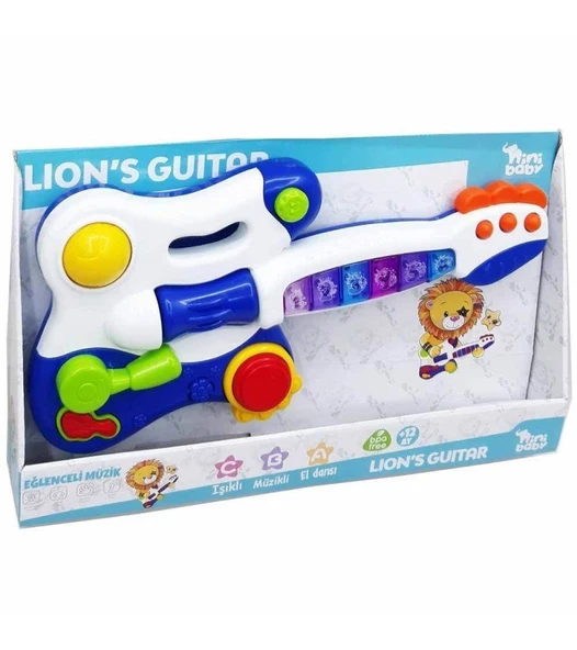 Nini Baby Lion Işıklı Sesli Müzikli Çocuk Gitar - Mavi Su Dünyası ürün görseli 1