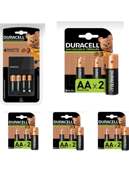 Duracell Cef 14 Pil Şarj Cihazı 10 Adet 1300 Mah Aa ve 2 Adet 750 Mah Aaa Şarj Edilebilir Piller ürün görseli 1